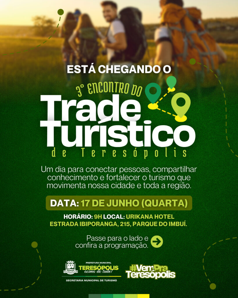 Imagem de divulgação do III Encontro do Trade Turístico de Teresópolis, que será realizado no Hotel Urikana.