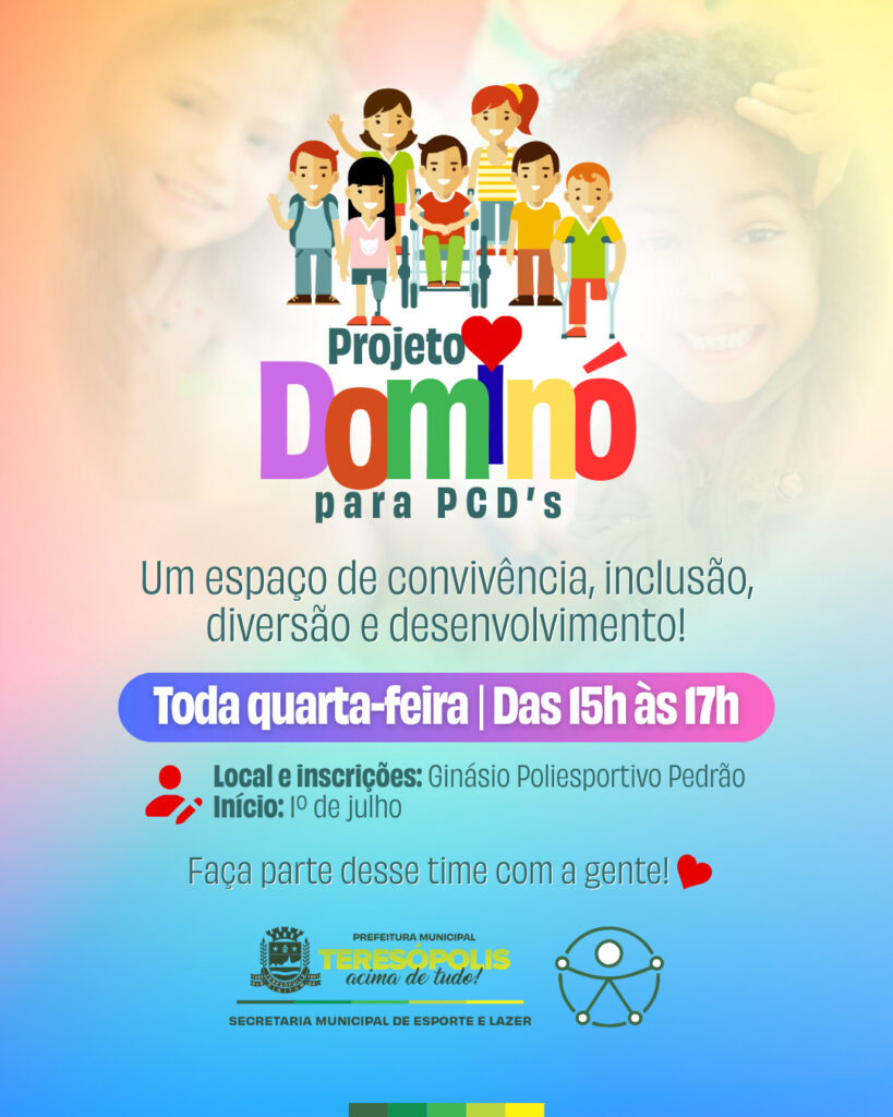 Projeto Dominó para PCDs será realizado semanalmente no Ginásio Poliesportivo Pedrão, em Teresópolis.